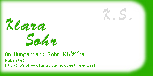 klara sohr business card